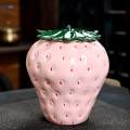 Ceramic Tea Leaves Jar Tea Tins Containers Strawberry Shape Beans with Lid Creative Decoration Tea. 
