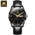 "Olevs 6898 PU Leather Analoge Wrist Watch For Men. 