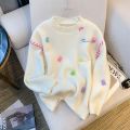 Stylish Korean Kawaii Sweater Women Autumn Winter Long Sleeve O-neck Loose Tops Pullover Casual Fashion Ladies Chic Jumper 2022. 