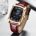 Men Watches Top Brand Luxury CHENXI Tonneau Quartz Watch Men's Leather Waterproof 30M Watches Business Fashion Date Male Clock.