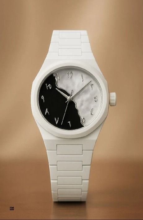 Inspried bye New Black Arabic Aura (Rubber belt) watch Carbon Fiver Plastic Fashionable watch For Men