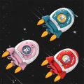 Piggy Bank For Boys Girls Cartoon Space Rocket Large-capacity Money Saving Box Desktop Decoration For Birthday Gifts. 