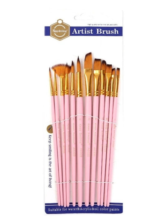 Keep Smiling Artist Paint Mix Brush 12 Pcs Set | Daraz.com.bd