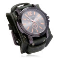 Hot selling jewelry manufacturers in Europe and America supply retro and domineering men's cowhide watches with double-layer hand sewn punk bracelets.