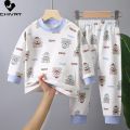 New 2023 Kids Boys Girls Pajamas Cartoon Long Sleeve Cute T-Shirt Tops with Pants Toddler Baby Autumn Sleeping Clothes Sets.