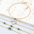 New Fashion Jewelry Femme Chain Bracelet Bangles For Women Girl Crystal Women Gold Hand 4pcs Chain Bracelet.