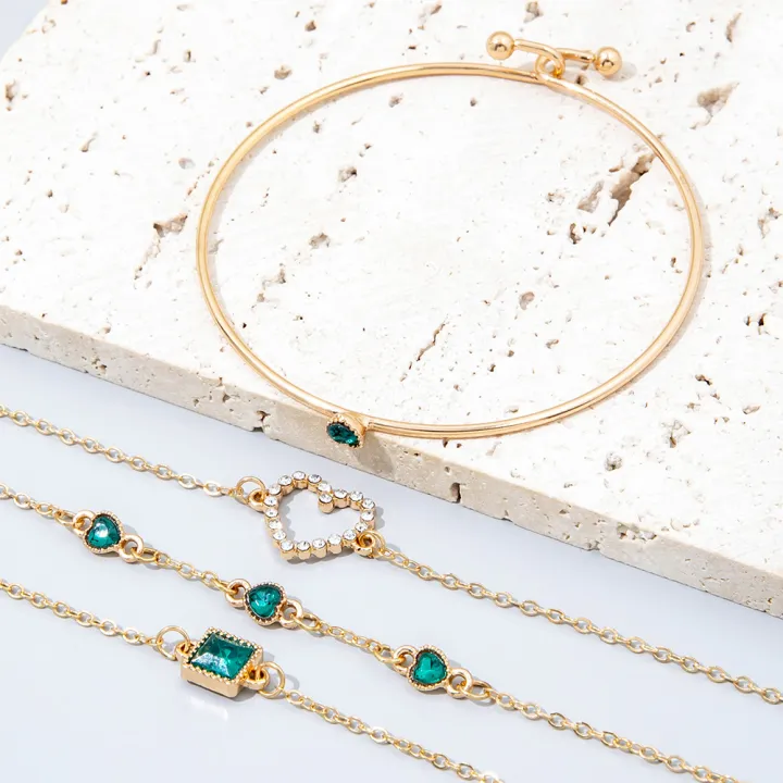 New%20Fashion%20Jewelry%20Femme%20Chain%20Bracelet%20Bangles%20For%20Women%20Girl%20Crystal%20Women%20Gold%20Hand%204pcs%20Chain%20Bracelet%20-%20Image%205