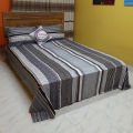 Multicolour Cotton King Size Bed sheet  With Two Pillow Cover - 3 pis Set-. 