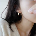 Earrings niche design sense high-end light luxury earrings 14K gold-filled plain ring simple earrings Korean version of the circle stud earrings. 