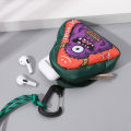 Cartoon Monster Canvas   3D Triangle Cute Key Bag Pendant With Keychain Earphone Storage Bag Portable Wallet. 