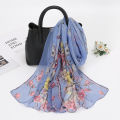 Spring and Summer Georgette Plum Blossom High Quality Hangzhou Silk Scarf New Xqiao Qi Sun Protection Neck Protection Decorative Scarf for Women.