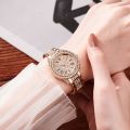 Casual Elegant All-Star Women's Quartz Watch Shiny Fine Zircon Mechanical Lady Wristwatches Fashion Folding Watches Buckle Watch.