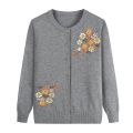 Middle-aged and Elderly Women's Sweaters Knit Cardigan Spring Autumn Thin Single-breasted Long Sleeve Sweater Coat Female Tops. 