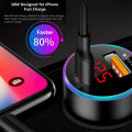 USB Car Charger Quick Charge QC3.0+PD Type C Mobile Phone LCD Display Fast Charging Adapter Phone Charger. 