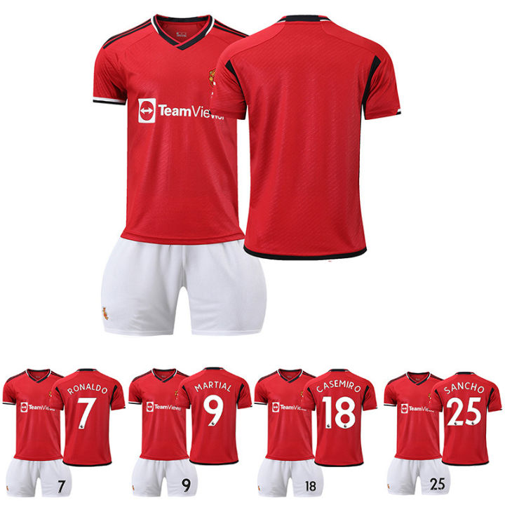 ew 2324 ed eils jersey o. 7 jersey o. 25 Sancho o. 18 Casemiro o. 1 e ea football suit set