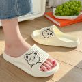 Home Summer Women Men's Slippers Thick Flat Platform Beach Slides Soft Bath Cartoon Sandals Massage Couple Ladies Shoes.