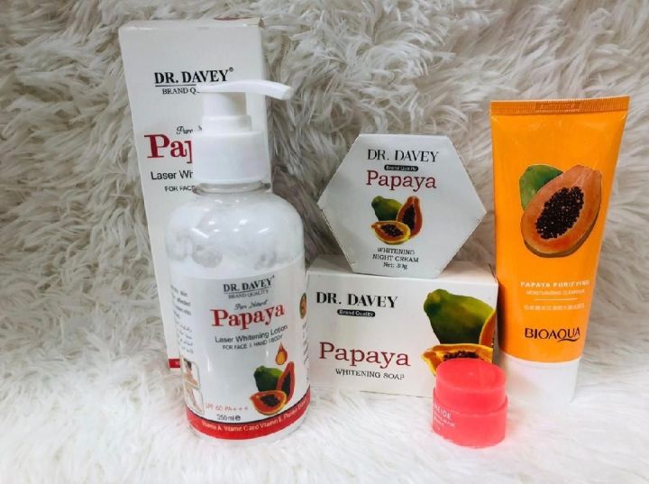 Dr.Davy%20Papaya%20Combo%20pack%20with%20face%20wash,%20soap,%20lotion,%20Cream,%20lip%20blam%20-%20Image%202