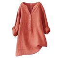 Women Long Sleeved Oversize Blouse Vintage Loose Bulses. 