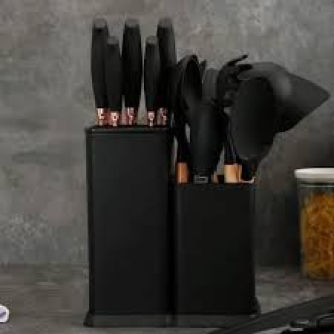 19-Piece Heat-Resistant Silicone Kitchen Knife Combi Cooking Utensils Set