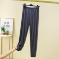 Modal Anti Mosquito Pants Women's Summer Thin Loose Large Size Pajamas High Waist All-Matching Solid Color Casual Ankle-Tied Long Pants.