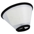 Elizabethan Dog Cat Pet Wound Healing Cone E- Collar White with Black. 