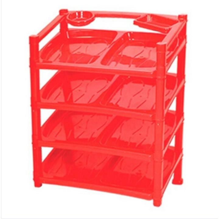 4 Step Modern Shoe Rack 1pieces Red Plastic shoe Rack Colored Shoe Rack