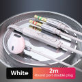 3.5mm Audio Microphone Dual Plug Wired Headphones 3m/2m In Ear Headset Wired Earphones Desktop Computer PC Bass Stereo Earbuds. 