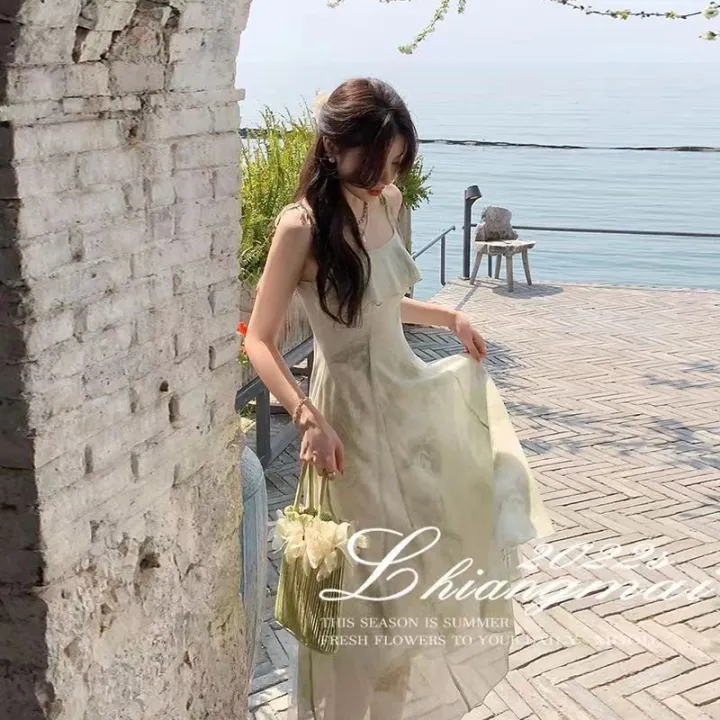2024%20Korean%20summer%20new%20camisole%20long%20dress%20with%20fairy%20ruffle%20edge%20printed%20sleeveless%20temperament%20picture%20color%20-%20Image%204