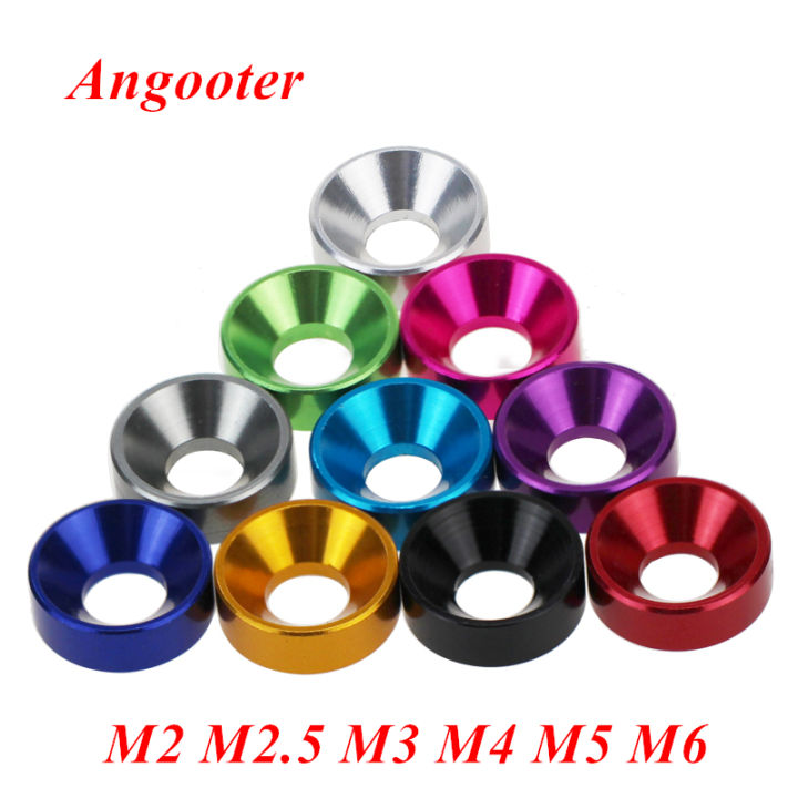 10pcs aluminum flat washer M2 M2.5 M3 M4 M5 M6 colourful anodized
