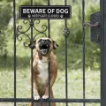 Keep Gate Closed Sign Beware of Dog Sign. 