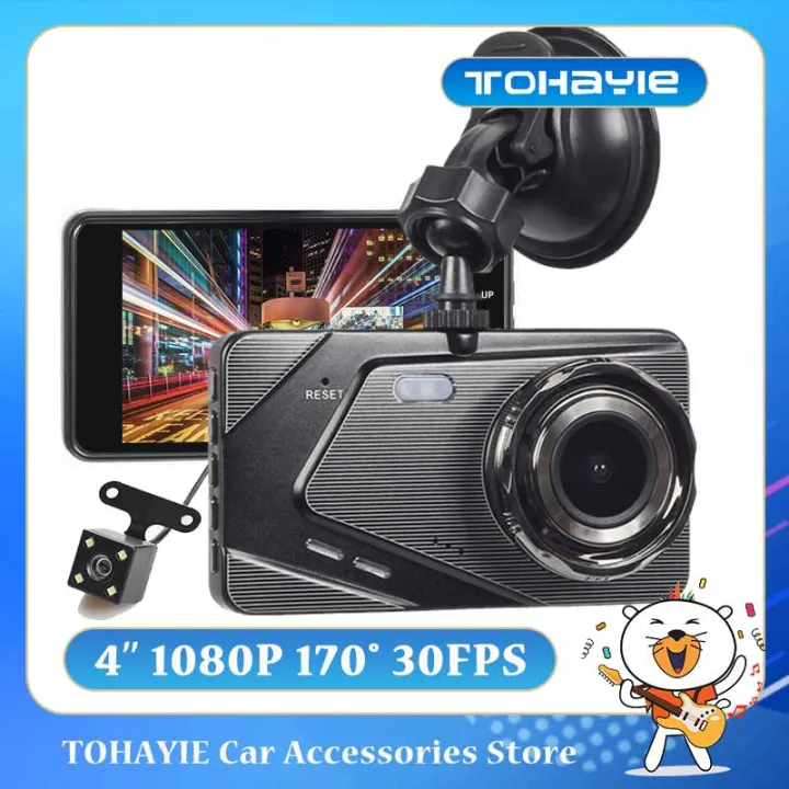 TOHAYIE%201080P%204%20inch%20Car%20Camera%20170%C2%B0%20Wide%20Angle%2024H%20Parking%20Monitoring%20Dash%20Cam%20HD%20DVR%20Dual%20Driving%20Recorder%20with%20Rear%20Camera%20(with%208G%20TF%20Card)%20-%20Image%202