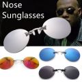 1pc Clip On Nose Glasses Round Rimless Matrix Morpheus Sunglasses Mini Frameless Vintage Men Eyeglasses UV400. 