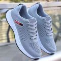 One piece of dropshipping 2023 new men's shoes breathable casual black men's shoes running shoes soft-soled shoes mesh sneakers. 
