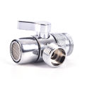 Brass 3-way Diverter Valve Faucet Connector Adapter Three Head Function Switch. 