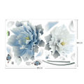 QI Blue Flower Wall Stickers Bedroom Living Room Tv Wall Background Decoration Home Decor.