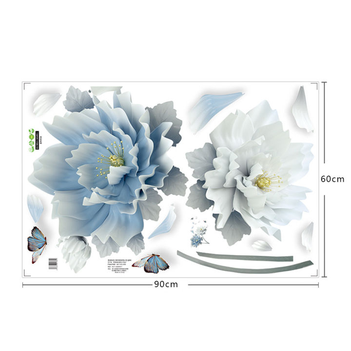 QI%20Blue%20Flower%20Wall%20Stickers%20Bedroom%20Living%20Room%20Tv%20Wall%20Background%20Decoration%20Home%20Decor%20-%20Image%205