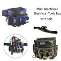 Multifunctional Oxford Cloth Electrician Waist Bag Multi-Pocket Waterproof Electricians Belt Bag Anti-Fall Tool Bag Maintenance.