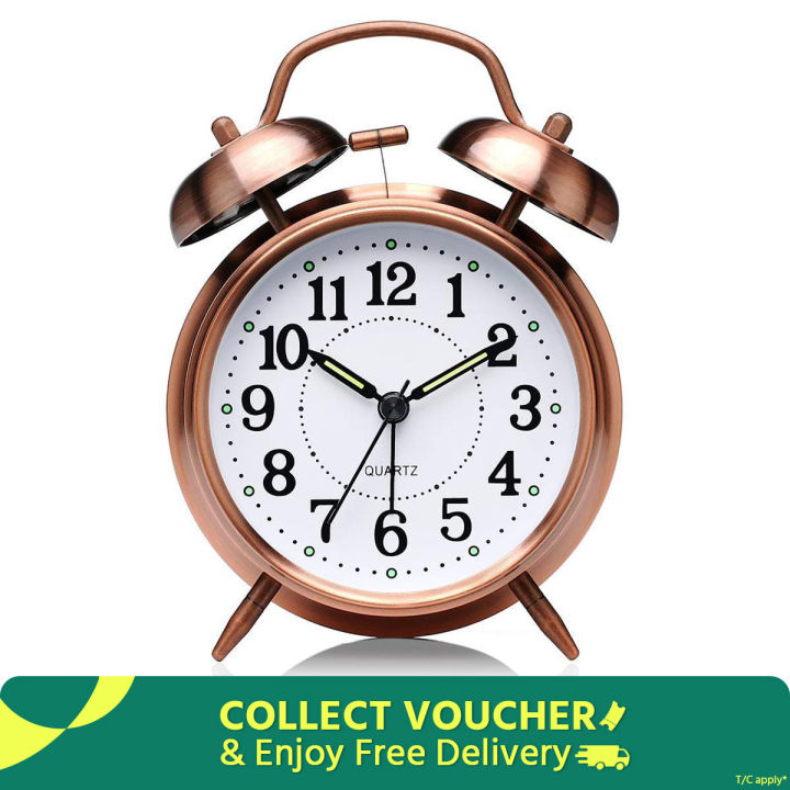 Explore The Bronze Perfect Kids' Bedroom Alarm Clock - A Heavy Copper Twin Bell Alarm Clock, The Ideal Choice For Students' Bedrooms - wall clock