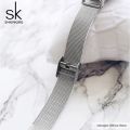 SK Super Slim Sliver Mesh Stainless Steel Watches Women Top Brand Luxury Casual Clock Ladies Wrist Watch Relogio Feminino.