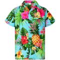 2022 Summer Flower Leafs Printed Hawaiian Shirts Women Short Sleeve Beach Shirts Casual Holiday Party Vacation Blouse Tops Tee.