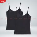 Ladies 2 Pieces Combo Cotton Scoop Neck Camisole Non Adjustable Spaghetti Strap Tank Top for Women’s From Levin. 