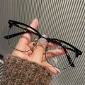 Anti-Blu-ray Myopia Glasses Male Student University Style 2024 New Half Frame Eyebrow Frame Glasses Frame.