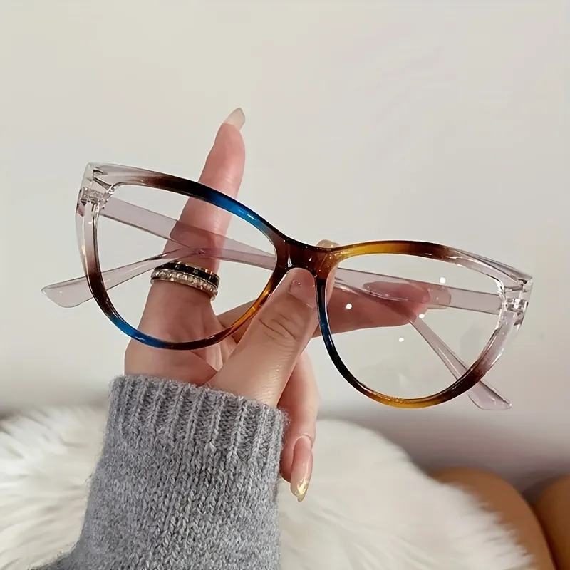 Cat Eye Clear Lens Glasses Retro Fashion Decorative Glasses - Main Image