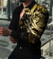 Luxury Prom Party Glow High Quality Button Top Fashion Polo Long Sleeve Shirt Clear Pattern Hot Selling Men's Plus Size S-6XL. 