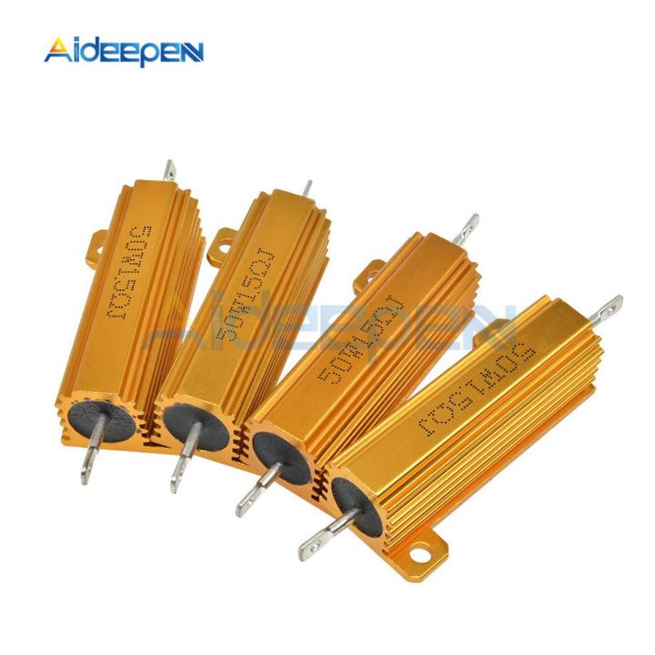 50W 5% Aluminum Housed Case Power Metal Shell Case Wirewound Resistor 0.1~1K 0.1 0.5 1 1.5 2 3 6 10 12 15 20 22 30 50 100 1K ohm