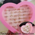 10Pcs Cute Cartoon Kids Rings Kawaii Korean Children Girls Enamel Flower Crown Finger Ring Child Jewelry. 
