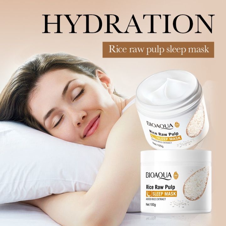 BIOAQUA%20Rice%20Raw%20Pulp%20Sleeping%20Mask%20Replenish%20Brighten%20Strengthen%20Skin%20Barrier%20Moisturizing%20Nourishing%20Mask-%20100g%20-%20Image%202