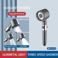 High-pressure Shower Head 3-mode Adjustable Spray with Massage Brush Filter Rain Shower Faucet Bathroom Accessories. 