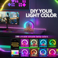 GC USB Night Light With Clock Alarm Function 15W Wireless Fast Charging Touch Control Colorful Volcano Crack Atmosphere Light Work With Alexa.