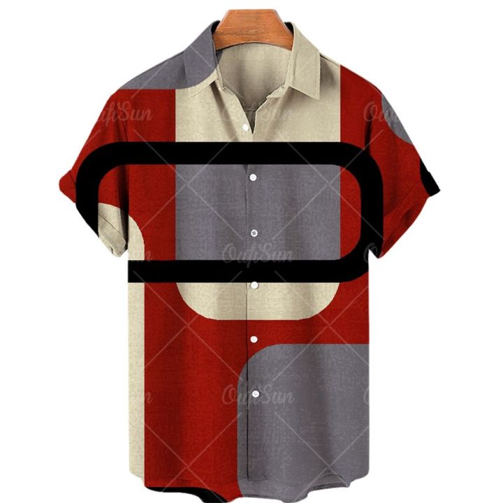 2022%203d%20Men's%20Hawaiian%20Shirt%20Men%205xl%20Breathable%20Summer%20Stitching%20Retro%20Shirts%20For%20Men%20Single%20Row%20Button%20Short%20Sleeve%20Men%20Tops%20-%20Image%205